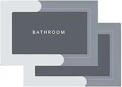 Kit Com 2 Tapetes Mágicos Antiderrapante Super Absorvente De Secagem Rápida Para Banheiro E Casa