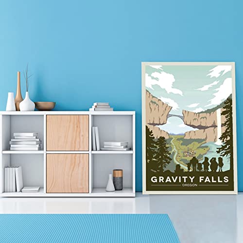 Gravity Falls National Park Poster Canvas Wall Art Painting Living Room Bedroom Dormitory Lounge Gam Canvas Painting Posters And Prints Wall Art Pictures For Living Room Bedroom Decor 24X32Inch(60X80 #TOP1
