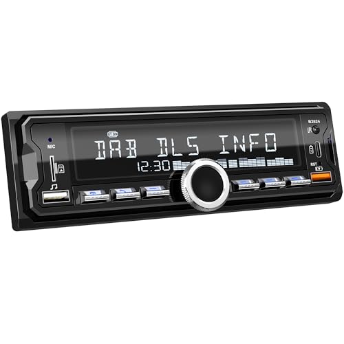 Autoradio DAB/DAB+, CENXINY Auto Radio Bluetooth RDS/FM/AM,1 Din Autoradio mit Fernbedienung,unterstützt 2 USB,AUX-Eingänge,TF/SD/FM/iOS Android,Multicolour
