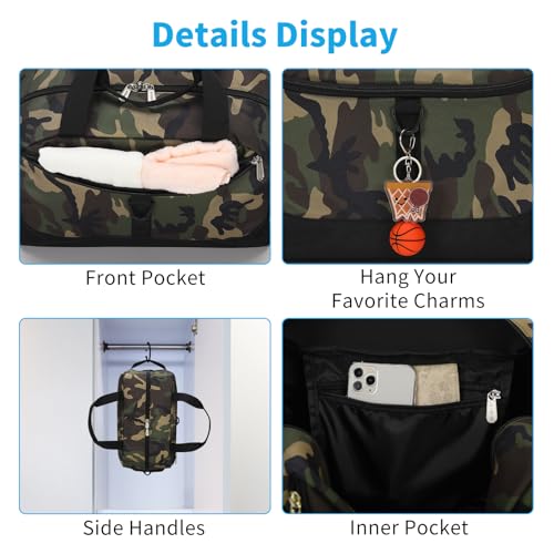 Image of Apenze Small Gym Bag 14 inch lightweight Carry On Mini Duffel Bag with D-Ring for Travel Sport - Camouflage