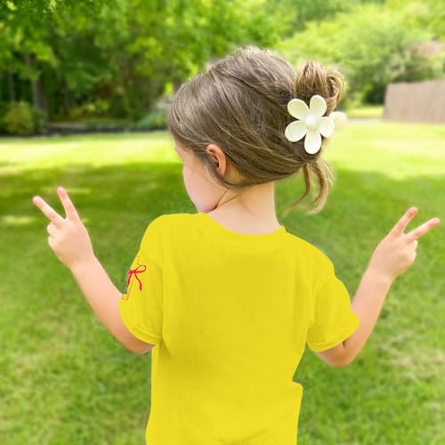 Image of Girls Cute Christian Shirts Kids Pink Bow Shirt Jesus God Faith Tshirts Aesthetic Cross Bible Verse Graphic Tee Tops