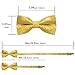 DiBanGu 2PCS Father and Son Bow Tie Silk Mens and Boys Pre-tied Bowtie & Pocket Square Cufflinks Set Kids Adjustable Bow Tie, Yellow Gold