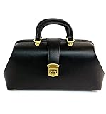 Professional Case - Leather Intern Student Line Doctor Bag - Medium (14' x 5' x 8') - Black Pebble Leather