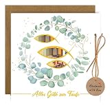 Luxorium Cadeau d'argent Communion avec enveloppe carte originale pour la Communion cadeau pour fille et garçon