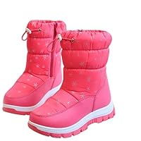 NSICBMNO Red Kids Snow Boots Girls Fleece Lined Ankle Boots Mid Calf Combat Chunky Boot Pu Leather Booties Riding Boot Welly Kids Dealer