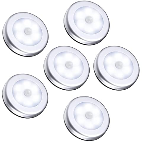 ORIA Nachtlicht mit Bewegungsmelder, 6 Stk LED Bewegungsmelder Licht, Led Beleuchtung Sensor Schrankbeleuchtung, Auto EIN/AUS Sensor Licht Für Flur, Treppen, Schlafzimmer Cover