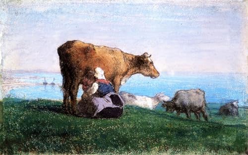 Art mural La Laitière Jean-François Millet posters vintage et impressions de tableaux