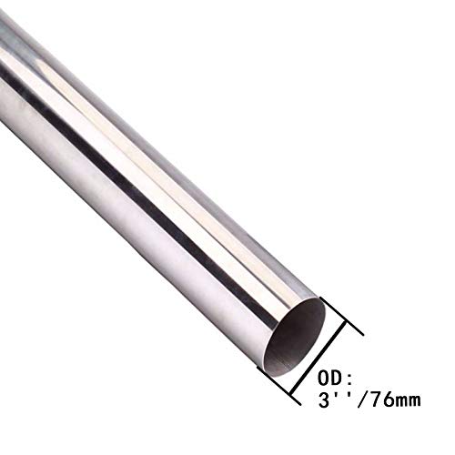 T-304 S/S Nonmagnetic Stainless Steel Exhaust Piping Tubing 4 Feet long OD:3\'\'/76mm