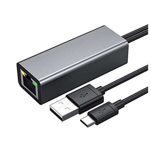 Ethernet Adapter for Fire TV Stick Chromecast Ultra/2/1/Audio Google Home Mini which is( Mirco USB A ) Port to RJ45 Ethernet Adapter with USB Power Supply Cable 3.3ft (Black)