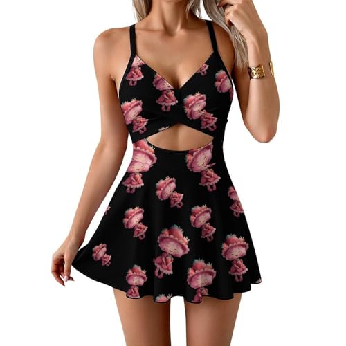 Traje de baño para playa con espalda cruzada estilo body de fresas