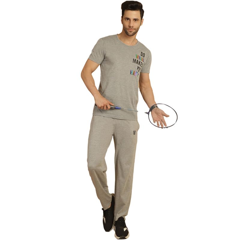 Image of VIMAL JONNEY White Cotton Printed CO-ORD Set Tracksuit for Men-T PRT 23 WHT D10 WHT. 02-P