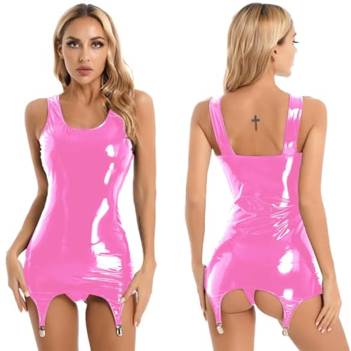 Vestido de látex charol ideal para noches de fiesta y eventos de club nocturno