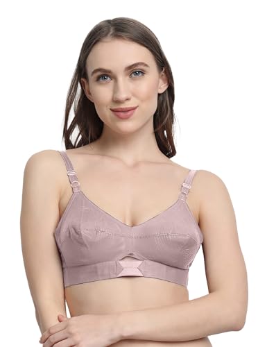 Image of VSTAR Queen U Black CLR Soft Cotton Bra for Women | Wirefree, Single Layered Seamed Cups | Adjustable Straps | Comfy Non Padded Bra 32 | Cool Grey