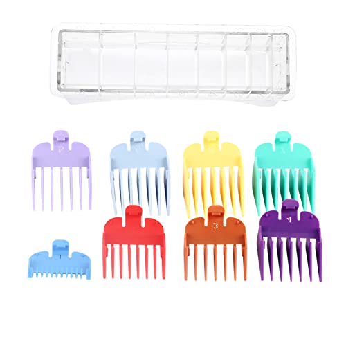 Premium Hair Limit Comb Universal Clipper Guide Attachment Set Coded Cutting Guides 8 Sizes Colored,