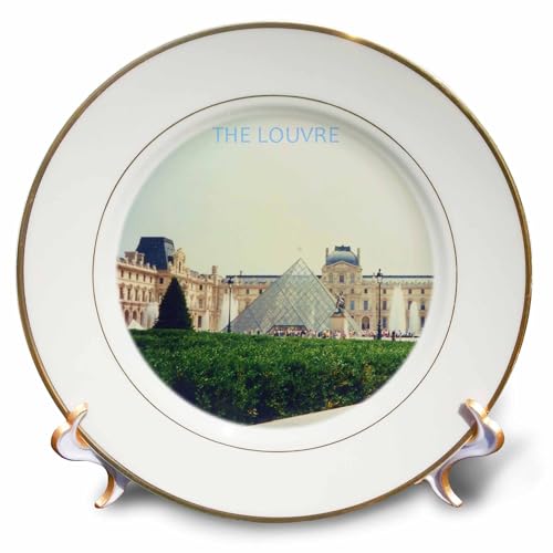 3dRose cp_28365_1 Louvre in Paris-Porcelain Plate, 8-Inch