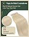 Ugeat Human Hair Tape in Extensions Platinum Blonde Real Hair Extensions Blonde Tape in Human Hair Straight Hair Extensions Skin Weft 18 inch 20pcs 50G
