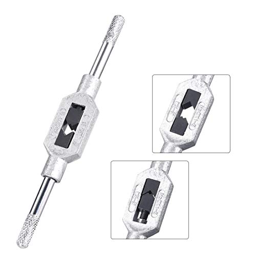 Uxcell Adjustable Tap Wrench Handle, For Metric M1-M8 W1/16-1/4 Taps, Thread Tap Holder Reamer Hand Tapping Tool For Machinist Repair, Tool Steel Handle With Chrome Plated #TOP2