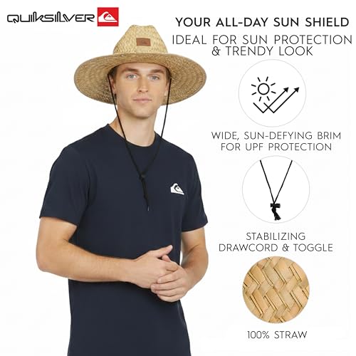 Image of Quiksilver Men's Wide Brim Outdoor Lifeguard Straw Sun Hat