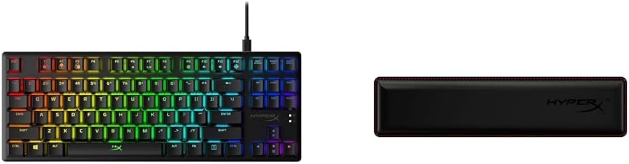 Teclado mecánico y reposamuñecas Alloy Origins Core Tenkeyless - RGB LED retroiluminado, iluminación controlada por software, interruptor rojo lineal