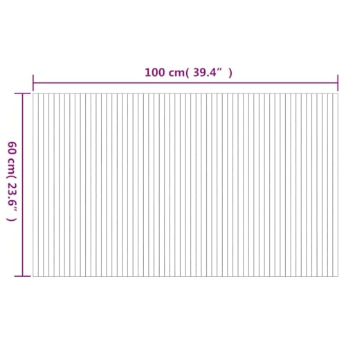 Tapis rectangulaire gris bambou anti-glisse et lavable en machine - 3
