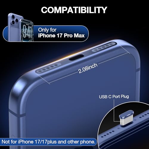 Speaker Protector Compatible with iPhone 17 Pro Max USB C Dust Plug(Blue) by MIUOLV - Used condition - Image 2