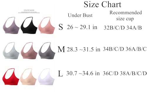 Image of Women Halter Bra Top Yoga Bralette Crop Tanks Workout Sports Bras V Neck with Adjustable Strap Seamless Padded