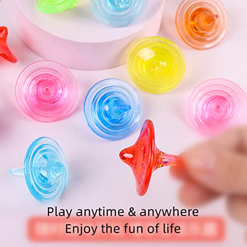 SPRMUD Kinder Acryl Kreisel Spielzeug, Bunte dauerhafte glänzende Kristall kleine Kreisel für Jungen Mädchen Kinder Spiel in Familie/Partei/Schule/Kindergarten Spiel/Geschenk/Bildung (12 PCS)