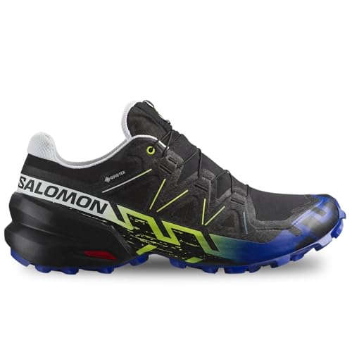 SALOMON Zapatillas Speedcross 6 Gore-Tex Fan Fire Código 478322 Negro, Negro Azul Amarillo, 45 1/3 EU