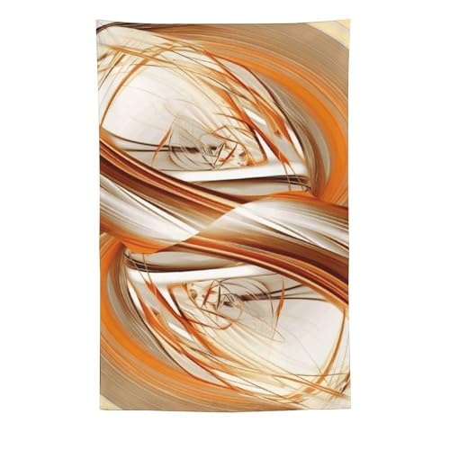 Tapisserie murale moderne orange en grand format 152x228 cm aux lignes abstraites NWTRK