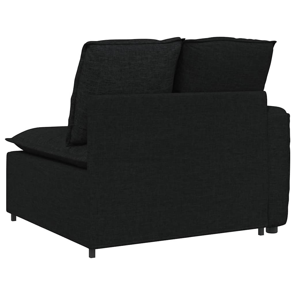 Sofá modular con reposabrazos y cojín, color negro, 100 cm de ancho del asiento, estructura de metal, para salón, salón y salón, combinable de forma flexible