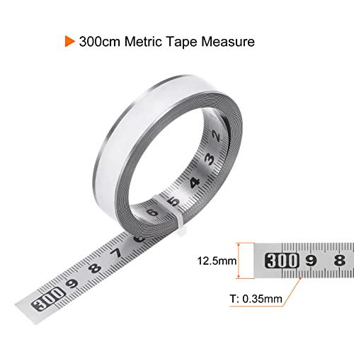 Cinta Métrica Autoadhesiva 300cm Acero Inoxidable miniatura 2