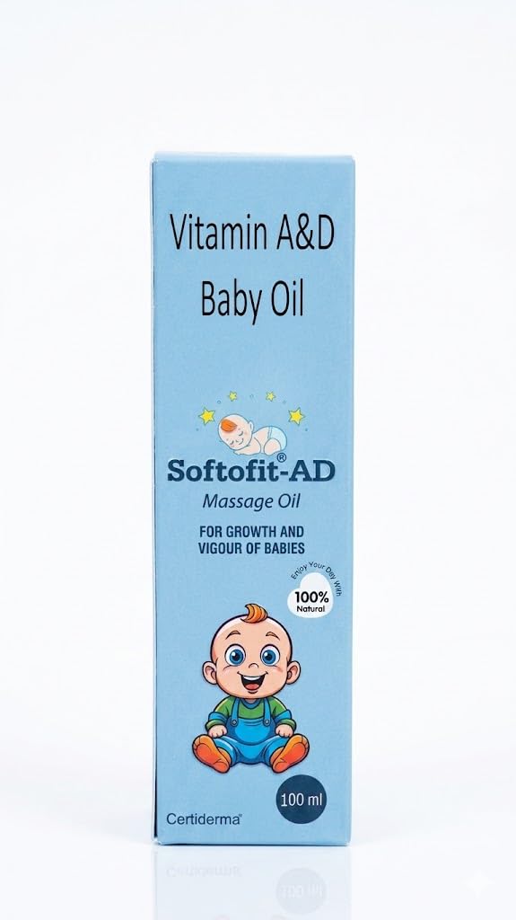 Softofit AD Kids Massage Oil with Vitamin A and D 100ml Natural Body Care Oil for Gentle Skin Nourishment (Pack Of 2)-image-43