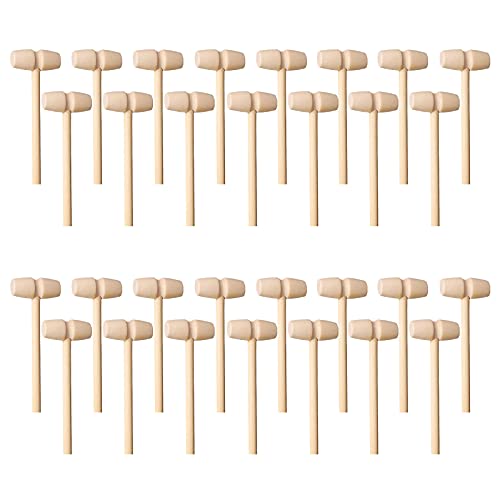 Ajungmanle 30pcs Wooden Hammer for Chocolate Children Education Pounding Toy Multi-Role Seafood Wood Mallets and Preschool Teaching Tool