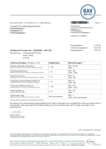 BIO Protein vegan | DE-ÖKO-006 | 10 pflanzliche Proteinquellen | Ohne Süßungsmittel | Ohne Soja & Gluten | Premiumqualität vom Bodensee | Made in Germany (1000g, Natur)