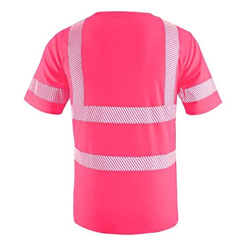 LOVPOSNTY Camiseta Hi Vis Classe 2 reflexiva de alta visibilidade, manga curta, manga comprida, cami