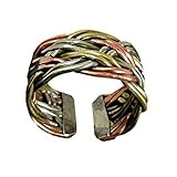 Hands Of Tibet Tibetan Om Mani Padme Hum Healing Ring (Twisted Three Metal Medicine)