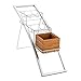 Restaurantware Eco Display 17.5 Inch x 6 Inch x 11.25 Inch Market Basket Stand 1 Small Basket Stand - Three-Tier Wire Silver Iron Fruit Floor Stand Frame For Displays Boxes Sold Separately