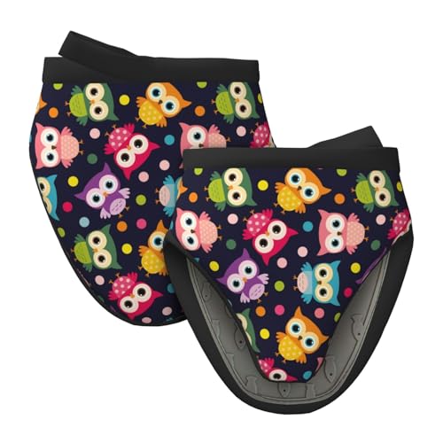 2 guantes de silicona para horno, diseño de búhos de colores, resistentes al calor, para cocina, cocina, hornear, guantes, 2 unidades