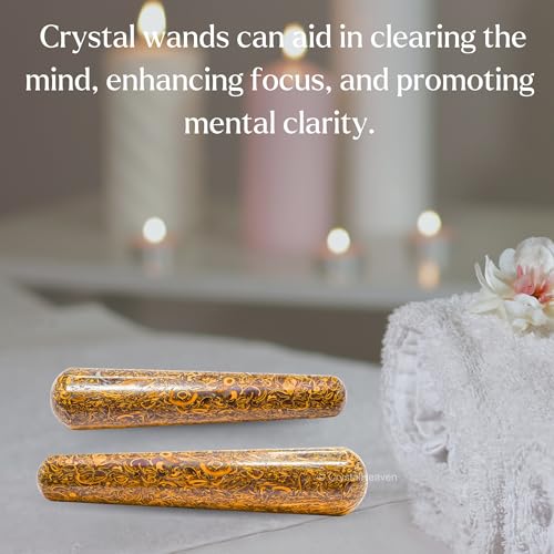 Image of Mariyam Jasper Crystal Wand - Smooth Crystal Wand for Energy Healing, Chakra Balancing, Meditation and Home Decor - Crystals and Healing Stones for Gift