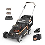 WORX Nitro 40V 21" Cordless Lawn Mower w/Aerodeck and Intellicut, Brushless Electric Mower Up to 1/2 Acre, Push Lawn Mower w/ 7-Position Height Adjustment WG752 – Batteries and Charger Included
