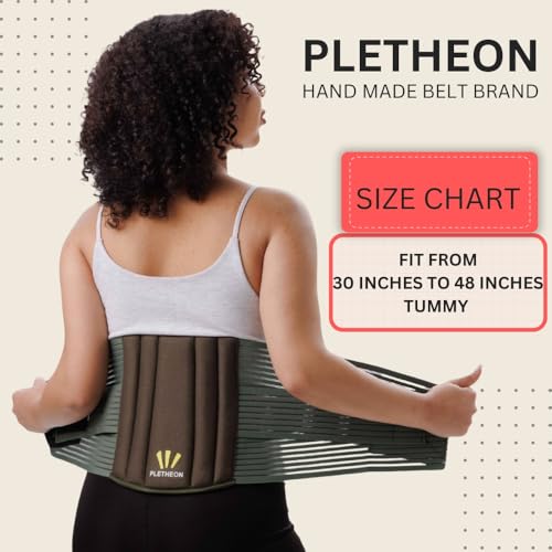 Image of PLETHEON Lumbo Sacral Lumbar Support Belt Beige for Men & Women | Spine & Lower Back Support Brace | Fit From 30 to 46 Inch Waist