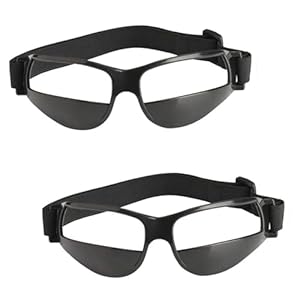 2 Pack Dribbling Goggles Basketball Training Aid Dribbling Glasses Specs Team Professional Sports Training Equipment for Youth Teenagers Men Women (No Lens in Goggles)