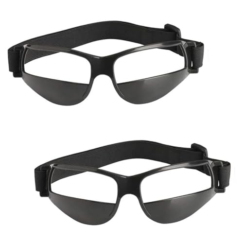2 Pack Dribbling Goggles Basketball Training Aid Dribbling Glasses Specs Team Professional Sports Training Equipment for Youth Teenagers Men Women (No Lens in Goggles)