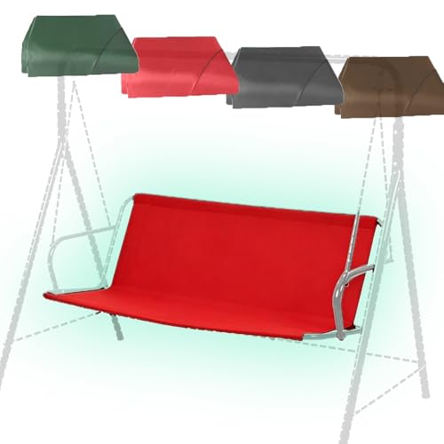 TAJMDGW Funda De Asiento De Columpio 600D Oxford Tela De Repuesto Para Silla Balancín Jardín Impermeable Tela De Repuesto Para Silla De Patio Exterior(Red,138x50x50cm/54'x20'x20')