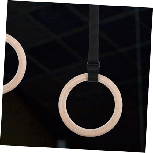 Anillas de gimnasia de madera con hebilla y correas ajustables miniatura 6