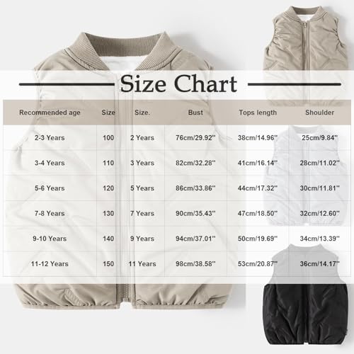 Toddler Boys Girls Puffer Vest, Stand Collar Sleeveless Zip Up Puffy Coats Warm Winter Padded Gilet Jacket for Kids3