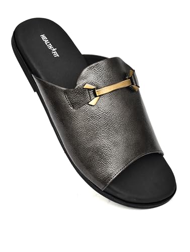 Image of HEALTH FIT Extra Soft Comfortable Traditional Ethnic Chappal /Slippers Wedding & Festive Sliders for Gents /Boys Lightweight flexible TPR sole & Easy-to-wear slip-on design cushioned for Men HF7017