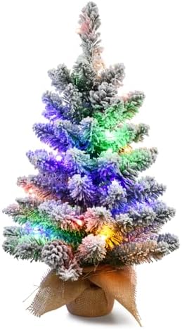 2-Foot Mini Tabletop Christmas Tree With Battery Lights & Ornaments - Small Artificial Tree For Home Decor