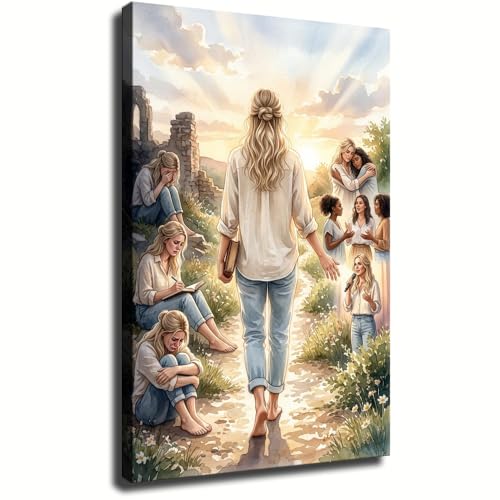 DYRQALIVAN Woman Spiritual Journey Mental Health Canvas Wall Art Watercolor