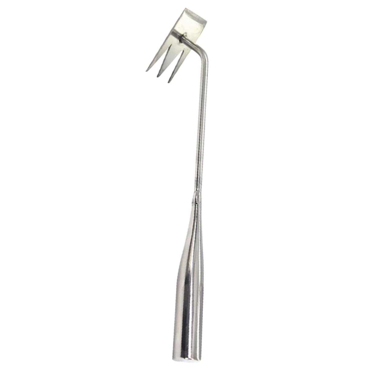 Kisangel Manual Weeder Rake Tool Ergonomic Hand Weeder with Shaped Fork Tips for Removal Gardens Lawns and Public Parks Durable Design